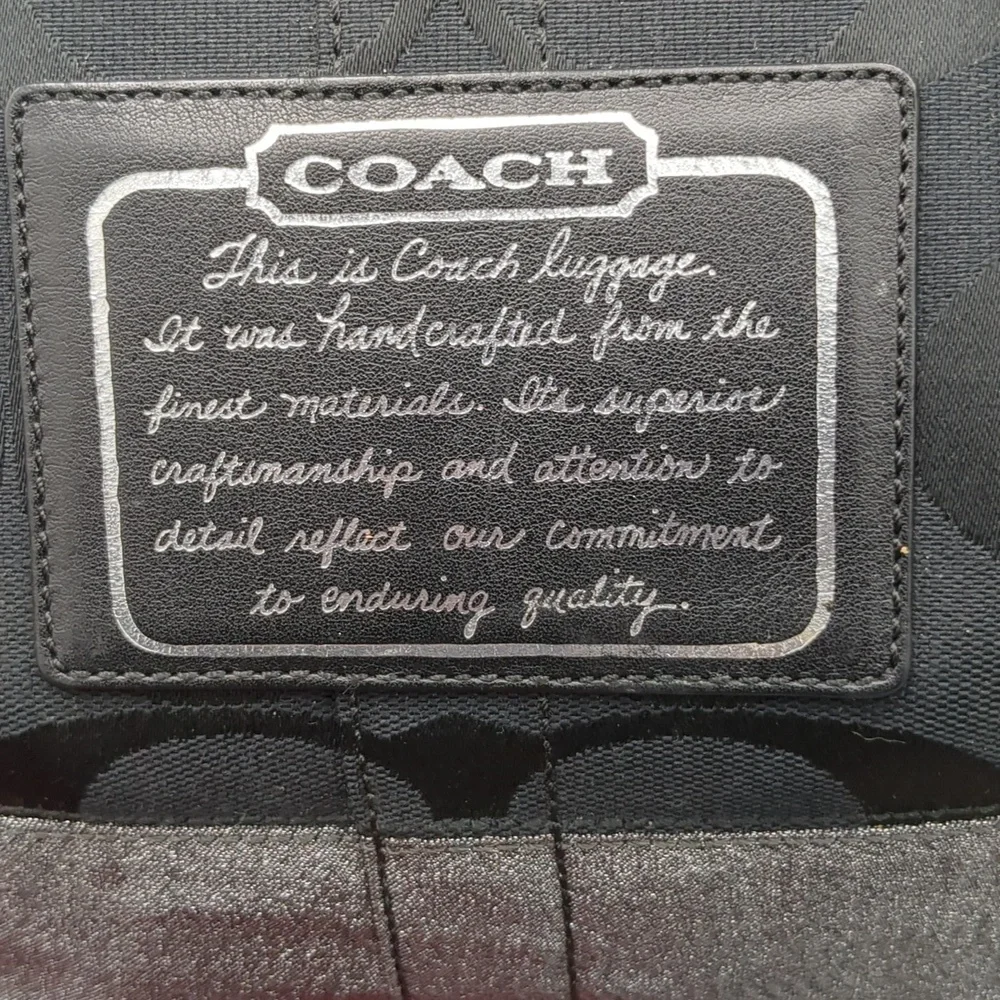 Coach Logo 2 Way Tote Bag duffel Charm Canvas LeatherF06K- 10392 - Picture 4 of 16
